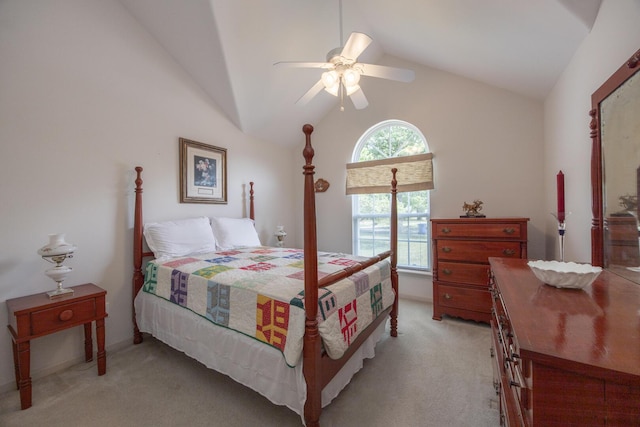 3965 Wyndham Rdg, Lexington, KY 40514 - bedroom featuring vaulted ceiling, light carpet, and ceiling fan