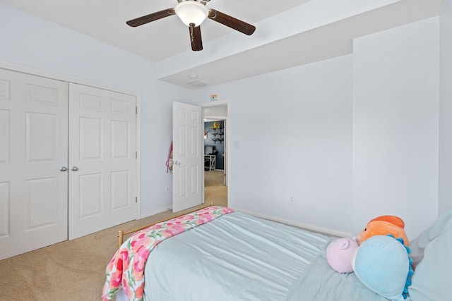 115 Westwoods Dr, Georgetown, KY 40324 - carpeted bedroom featuring a closet and a ceiling fan