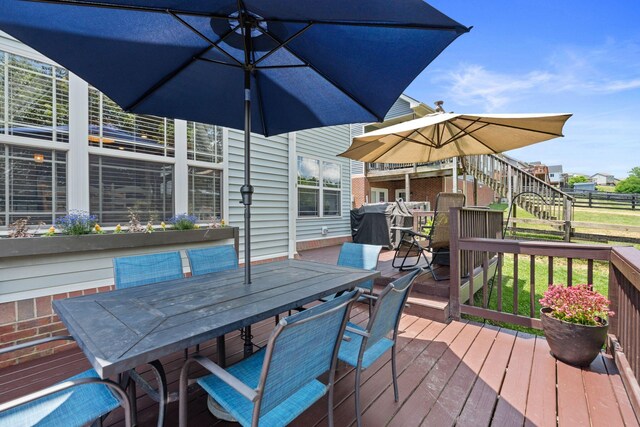 115 Westwoods Dr, Georgetown, KY 40324 - wooden deck with outdoor dining space