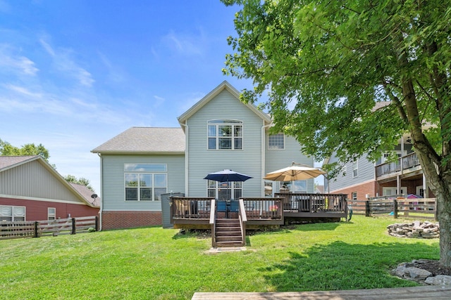 115 Westwoods Dr, Georgetown, KY 40324 - rear view of house with a deck and a fenced backyard