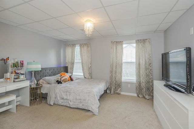 3224 Orchard Grass Rd, Lexington, KY 40509 - bedroom with multiple windows, a paneled ceiling, and light colored carpet