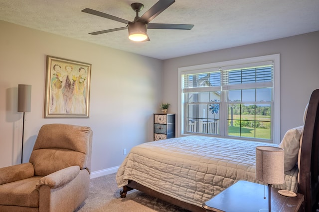196 Herndon Ln, Berea, KY 40403 - carpeted bedroom featuring a ceiling fan and a textured ceiling