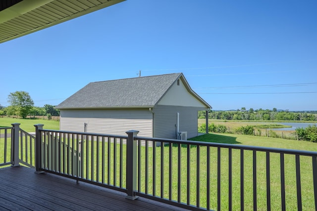 196 Herndon Ln, Berea, KY 40403 - wooden deck featuring a yard and a water view