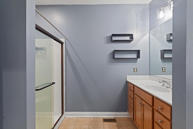 101 Rock Bridge Ct, Georgetown, KY 40324 - full bath with a shower stall, vanity, and tile patterned flooring