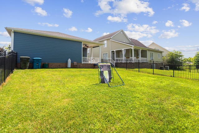 101 Rock Bridge Ct, Georgetown, KY 40324 - back of house featuring a fenced backyard and ceiling fan
