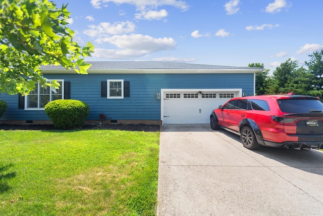 101 Rock Bridge Ct, Georgetown, KY 40324 - ranch-style home featuring an attached garage, a front lawn, driveway, and crawl space