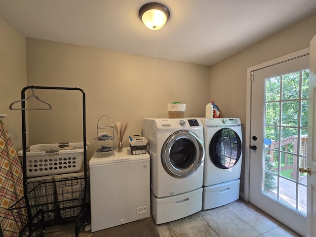 10 Thaxted Ln, Middlesboro, KY 40965 - laundry area featuring separate washer and dryer and tile patterned flooring