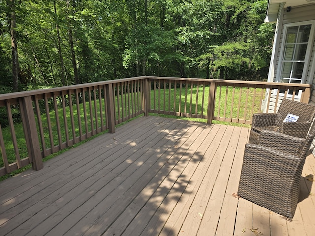 10 Thaxted Ln, Middlesboro, KY 40965 - wooden deck featuring a lawn