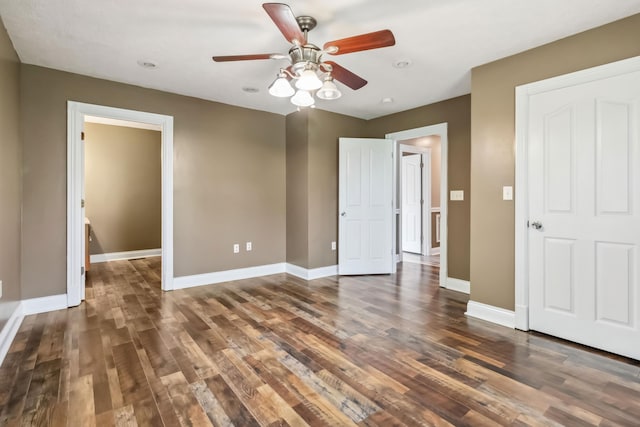 274 Singleton Waynesburg Rd, Eubank, KY 42567 - unfurnished bedroom with dark wood-style floors and ceiling fan