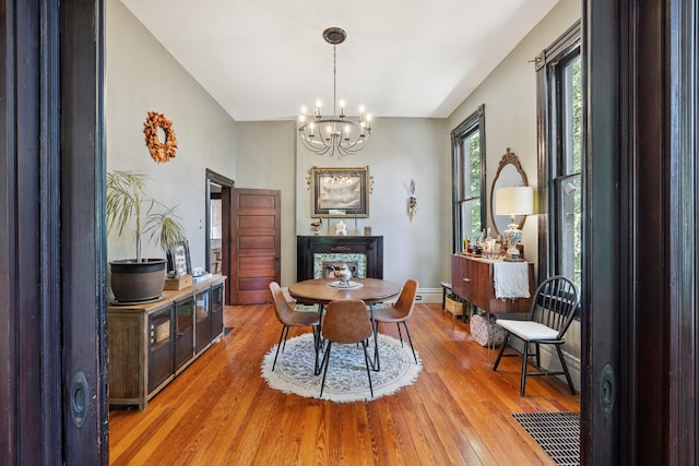 456 N Limestone St, Lexington, KY 40508 - dining space with a chandelier and light wood finished floors