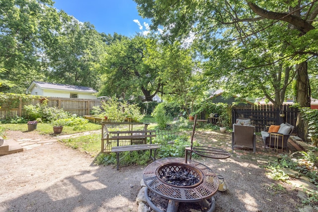 456 N Limestone St, Lexington, KY 40508 - view of patio featuring a fire pit