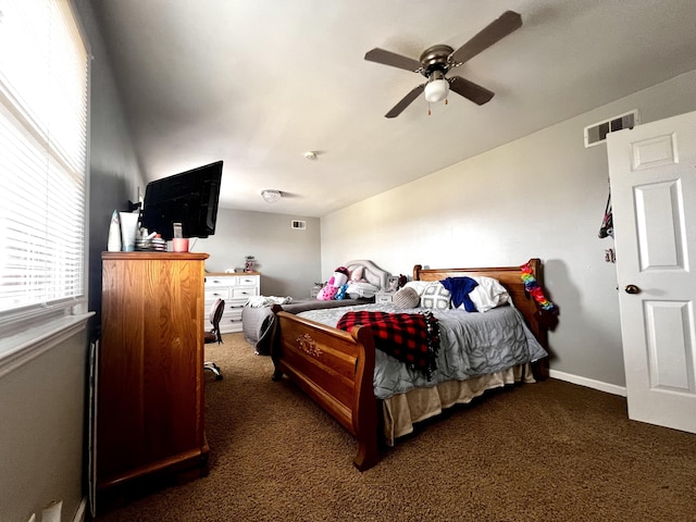 525 Scenic Dr, Harrodsburg, KY 40330 - carpeted bedroom with a ceiling fan