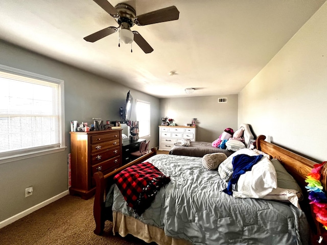 525 Scenic Dr, Harrodsburg, KY 40330 - carpeted bedroom with baseboards and ceiling fan