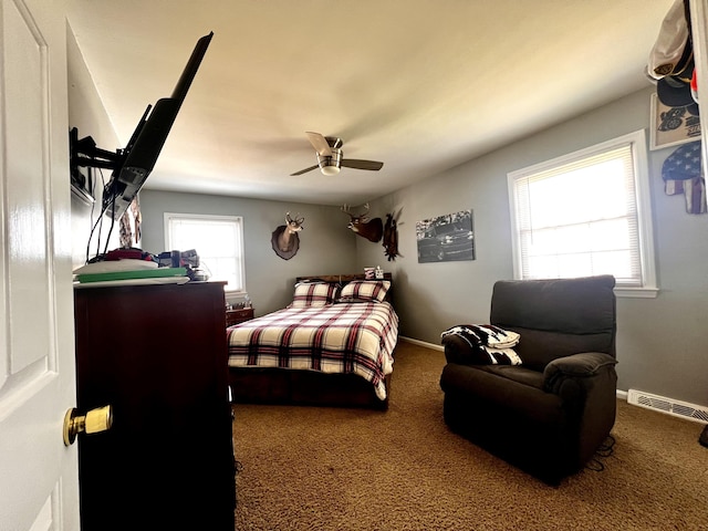 525 Scenic Dr, Harrodsburg, KY 40330 - carpeted bedroom featuring a ceiling fan and baseboards