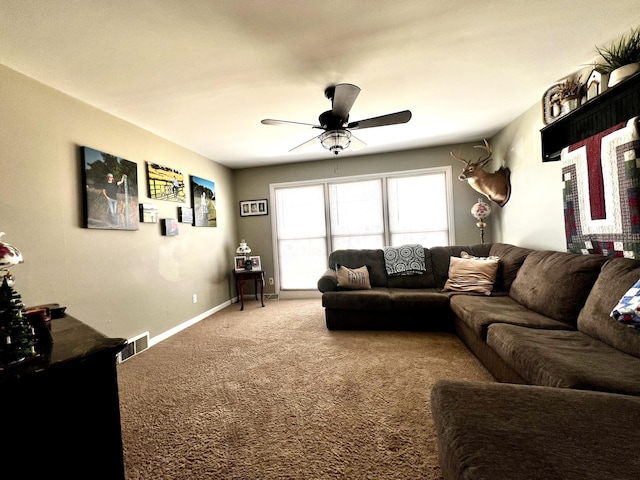 525 Scenic Dr, Harrodsburg, KY 40330 - living room with carpet flooring and a ceiling fan