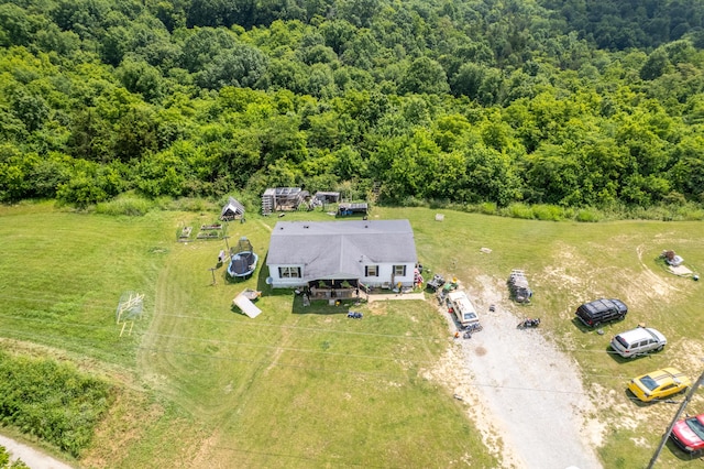 494 Janice Ln, Owingsville, KY 40360 - aerial view of property and surrounding area featuring a heavily wooded area