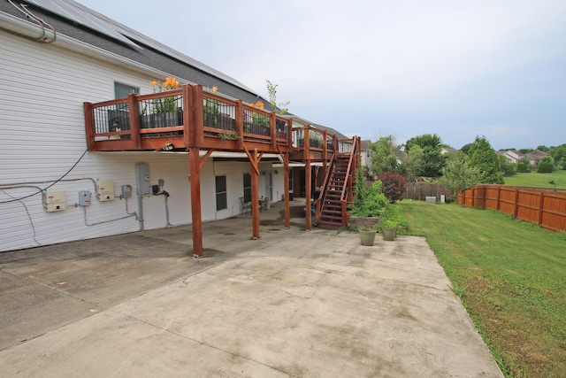 1016 Cedar Ridge Ln, Versailles, KY 40383 - back of house featuring a patio, a wooden deck, and stairway