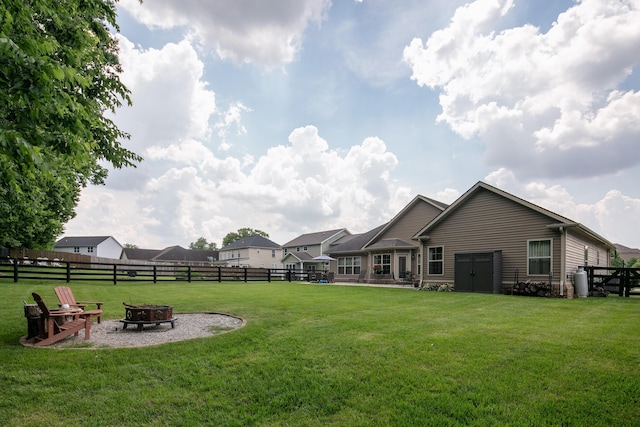 136 Rocky Creek Rd, Georgetown, KY 40324 - view of yard featuring a fire pit