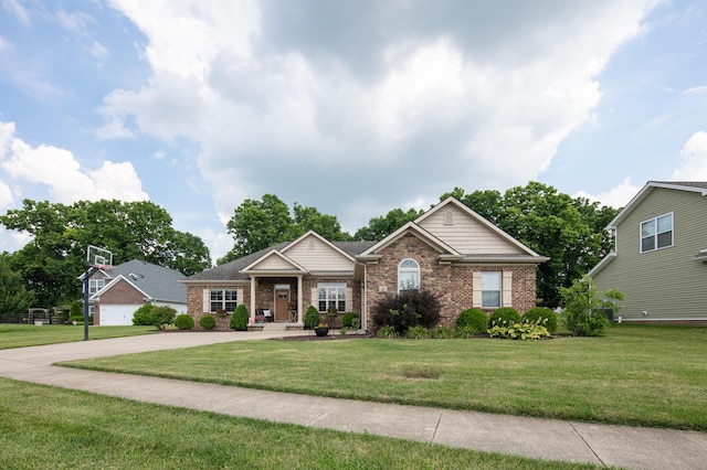 136 Rocky Creek Rd, Georgetown, KY 40324 - view of front of home featuring a front yard, brick siding, and driveway