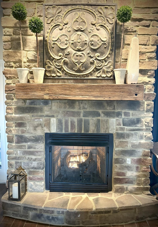 136 Rocky Creek Rd, Georgetown, KY 40324 - detailed view of a wood stove and a stone fireplace