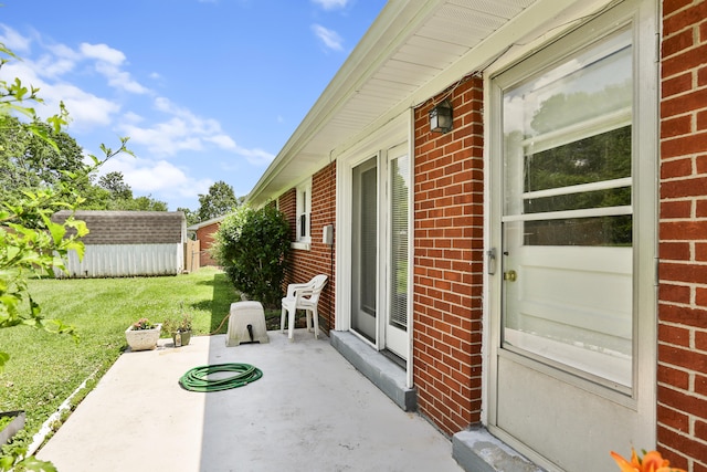 227 Gailane St, Lawrenceburg, KY 40342 - view of patio / terrace featuring a storage unit