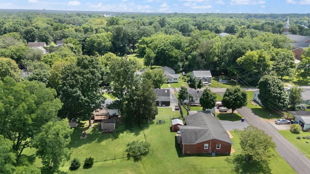 411 E Washington St, Franklin, KY 42134 - aerial view of residential area with a heavily wooded area