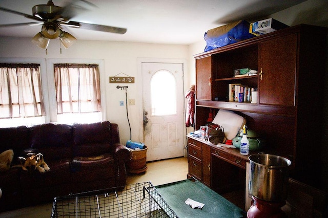 410 Oak St, Georgetown, KY 40324 - living area with ceiling fan and healthy amount of natural light