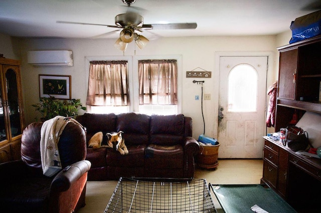 410 Oak St, Georgetown, KY 40324 - living area with an AC wall unit and ceiling fan