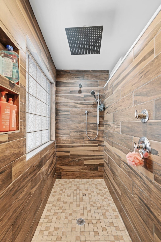 997 Copper Creek Rd, Berea, KY 40403 - full bathroom with tiled shower and wooden walls