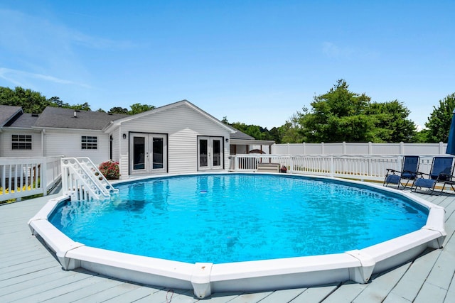997 Copper Creek Rd, Berea, KY 40403 - view of swimming pool featuring french doors and a deck