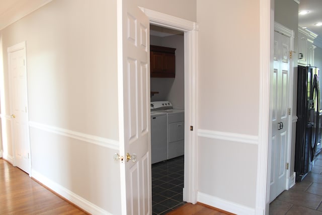 117 Richland Dr, Richmond, KY 40475 - hall featuring washer and dryer and wood finished floors