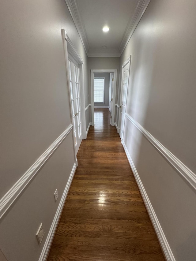 117 Richland Dr, Richmond, KY 40475 - hallway with ornamental molding and dark wood-style floors