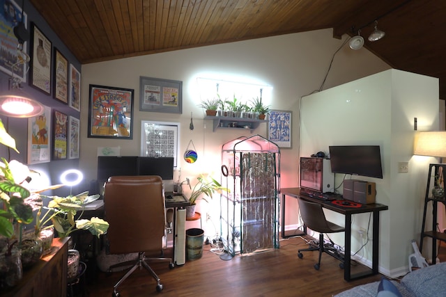 3645 Squire Woods Way, Lexington, KY 40515 - home office featuring lofted ceiling, wood finished floors, and wooden ceiling