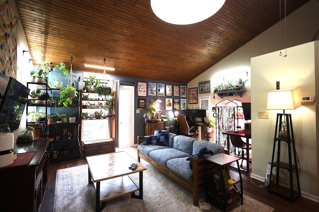 3645 Squire Woods Way, Lexington, KY 40515 - living area with vaulted ceiling, wood finished floors, wood ceiling, and a desk
