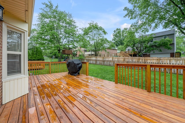 1074 Rockbridge Rd, Lexington, KY 40515 - wooden deck featuring area for grilling and a fenced backyard