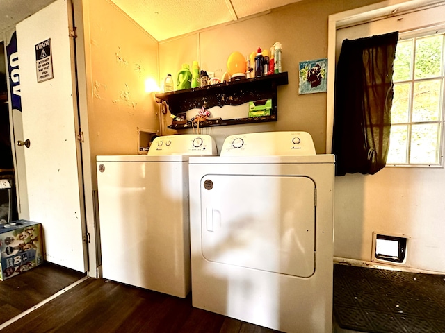 697 Ky 3439, Barbourville, KY 40906 - washroom featuring dark wood finished floors and independent washer and dryer