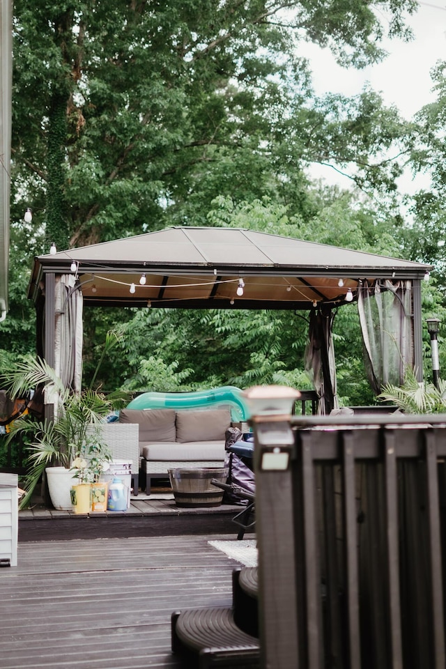 585 Cotton Rd, Corbin, KY 40701 - deck with a gazebo and an outdoor hangout area