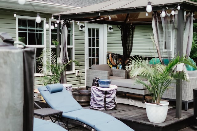 585 Cotton Rd, Corbin, KY 40701 - deck with outdoor lounge area and a gazebo