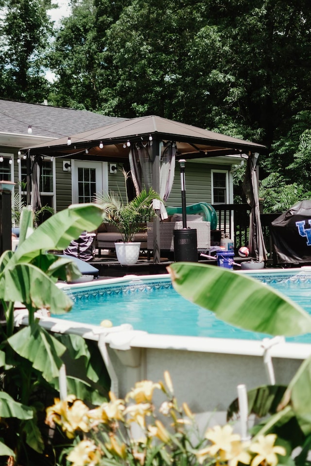 585 Cotton Rd, Corbin, KY 40701 - swimming pool with a wooden deck and an outdoor hangout area