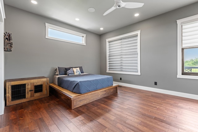 60 Pilots Dream Dr, Dry Ridge, KY 41035 - bedroom with hardwood / wood-style flooring, recessed lighting, and ceiling fan
