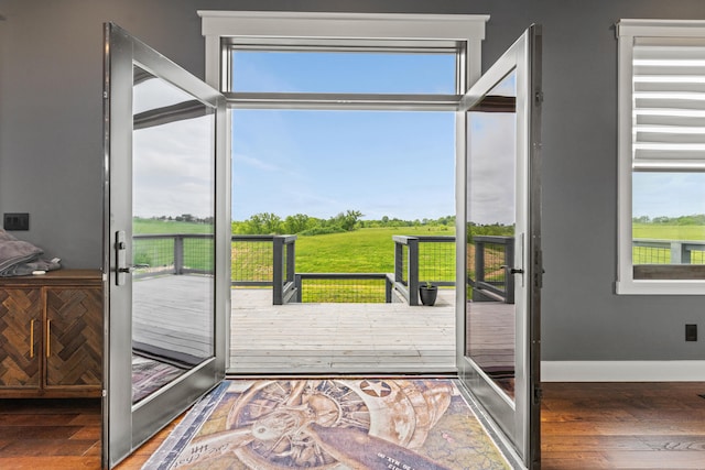 60 Pilots Dream Dr, Dry Ridge, KY 41035 - doorway to outside with hardwood / wood-style floors and baseboards