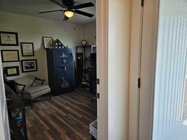 209-211 Wyldwood Way, Berea, KY 40403 - office space featuring dark wood-style flooring, ceiling fan, and a heating unit