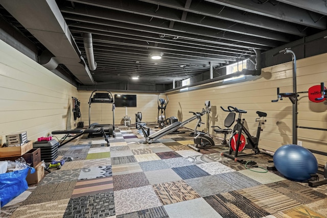 321 S Turner St, Midway, KY 40347 - workout area featuring wood walls