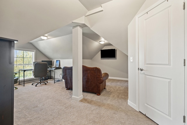 111 Colonial Dr, Versailles, KY 40383 - office area with carpet flooring and lofted ceiling