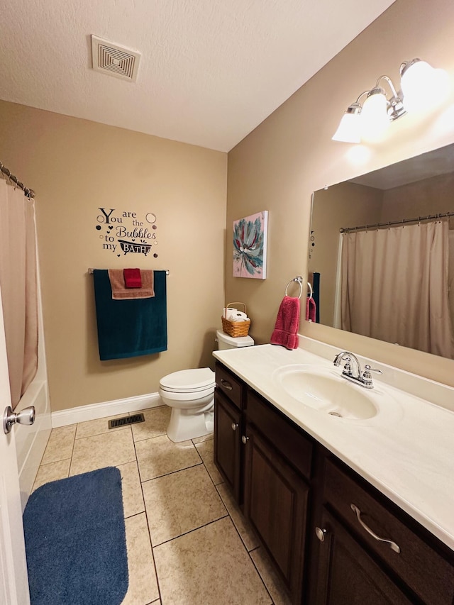 218 Foster Ln, Stanford, KY 40484 - bathroom with vanity, tile patterned floors, and a textured ceiling