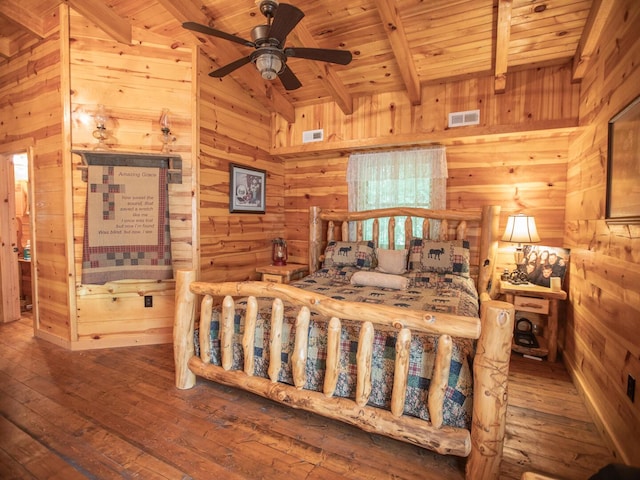 843 Joe Henson Rd, Dunnville, KY 42528 - bedroom with wood walls, wooden ceiling, and wood-type flooring