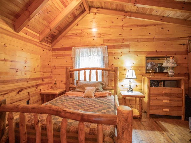 843 Joe Henson Rd, Dunnville, KY 42528 - bedroom featuring wooden ceiling, light wood-style floors, and wooden walls