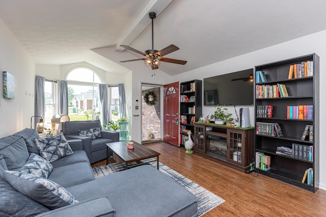 129 Plantation Dr, Lawrenceburg, KY 40342 - living area with a ceiling fan and wood finished floors