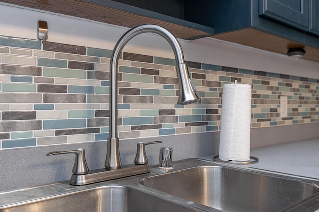 129 Plantation Dr, Lawrenceburg, KY 40342 - kitchen view of backsplash and blue cabinetry