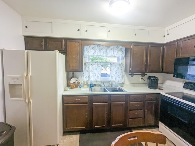 106 Greenview Dr, Lawrenceburg, KY 40342 - kitchen featuring white appliances, dark brown cabinetry, and light countertops
